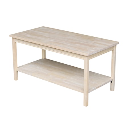 International Concepts Rectangle Portman Coffee Table, 36 W, 18 L, 18 in H, Wood, Unfinished OT-44